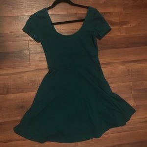 Green fit and flare dress